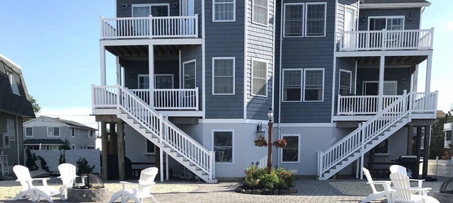 Bayfront with dock and fire pit, @ Harris Harbor, Beach Haven Park, LBI in Long Beach Township