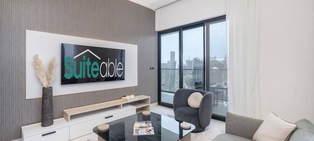 Canal front apartment with Burj Khalifa view in Dubai